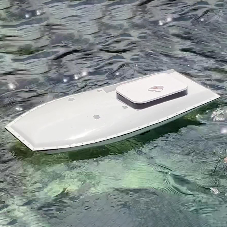 This robotic boat is on the water, so you don't miss and lose it.